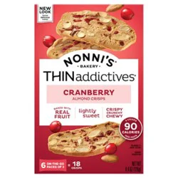 Nonnis Thinaddictives Cookies Almond Thin Cranberry 6 Count - 4.4 Oz