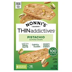 Nonnis Thinaddictives Cookies Almond Thin Pistachio 6 Count - 4.4 Oz