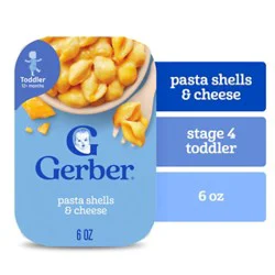 Gerber Mealtime Pasta Shells And Cheese Toddler Food Tray - 6 Oz