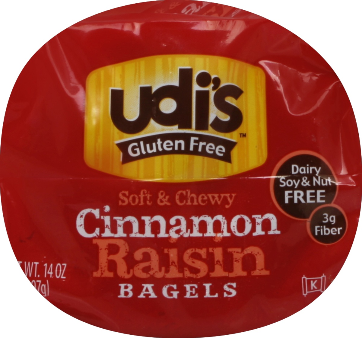 slide 4 of 5, Udi's Cinnamon Raisin Bagels, 14 oz