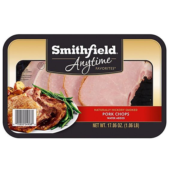 slide 1 of 1, Smithfield Pork Chops Smoked Bone In - 17 Oz, 17 oz