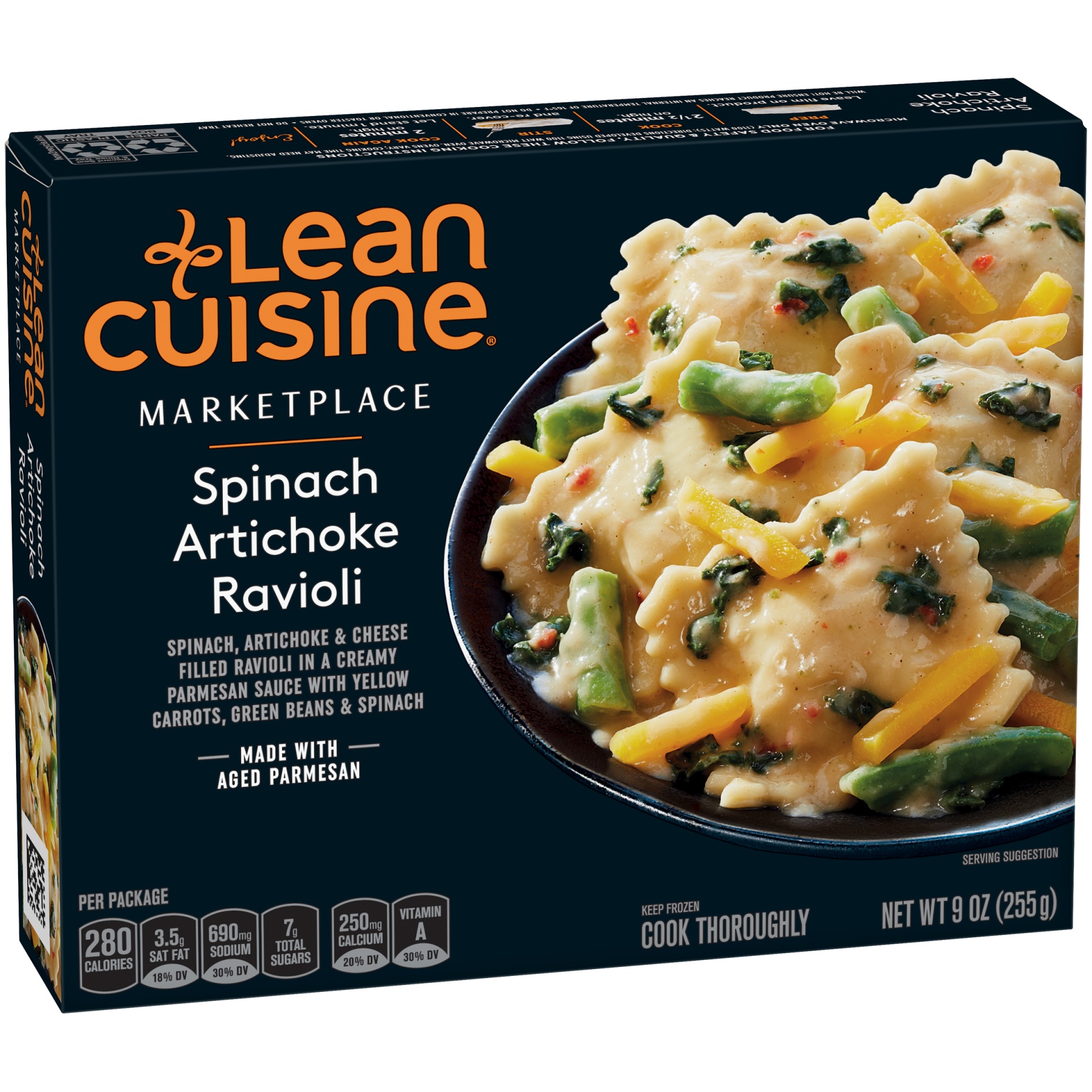 slide 4 of 6, Lean Cuisine Frozen Marketplace Spinach Artichoke Ravioli, 