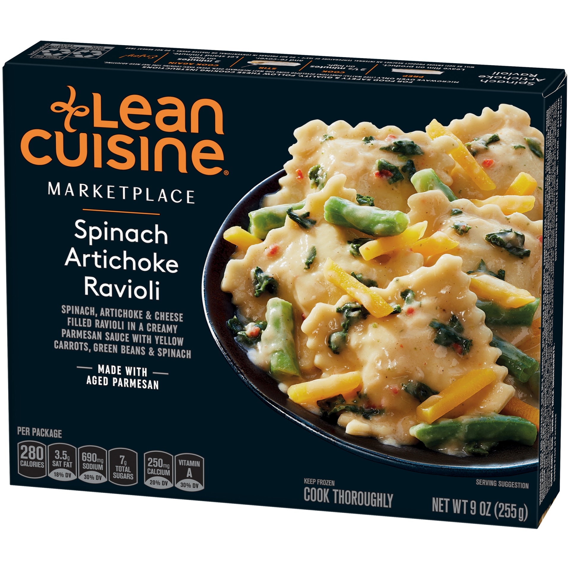 slide 2 of 6, Lean Cuisine Frozen Marketplace Spinach Artichoke Ravioli, 