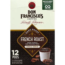 Don Franciscos Coffee Family Reserve Coffee Single Serve Dark Roast French Roast - 12-0.33 Oz