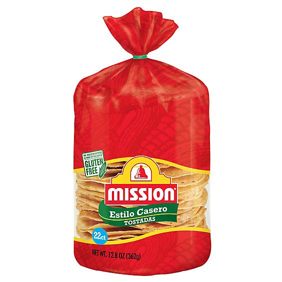 slide 1 of 1, Mission Estilo Casero Tostadas - 22 Count, 12.8 oz