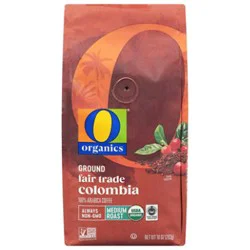 O Organics Organic Coffee Ground Arabica Medium Roast Colombia - 10 Oz