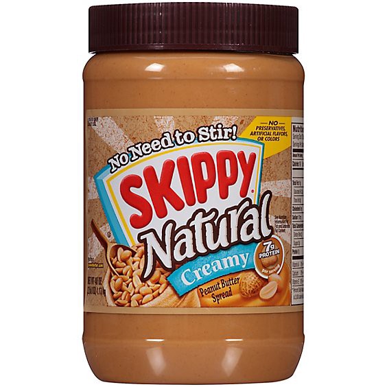 slide 1 of 1, Skippy Natural Peanut Butter Spread Creamy - 40 Oz, 40 oz