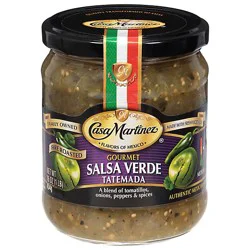 Casa Martinez Salsa Verde Fire Roasted Tatemada Medium Jar - 16 Oz