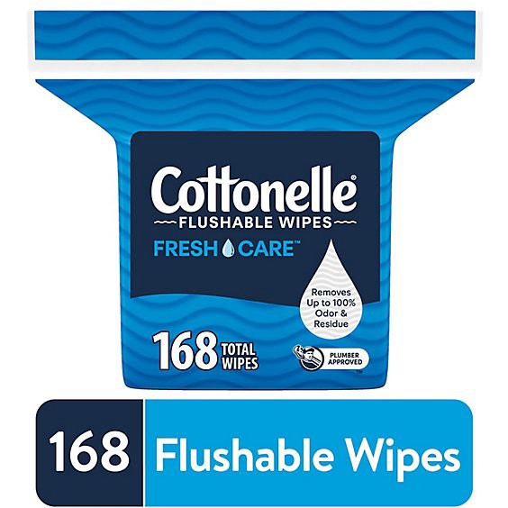 slide 1 of 1, Cottonelle Fresh Care Flushable Wet Wipe Refill Bag With 168 Wipes Per Pack - Each, 168 ct
