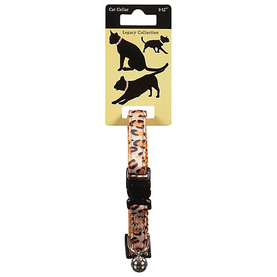 slide 1 of 1, Legacy Collection Cat Collar 8 To 12 Inch Leopard Print Card - Each, 1 ct