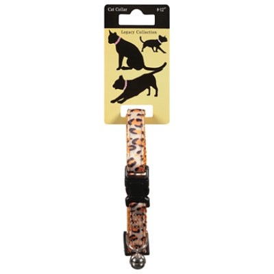 slide 1 of 1, Legacy Collection Cat Collar 8 To 12 Inch Leopard Print Card - Each, 1 ct