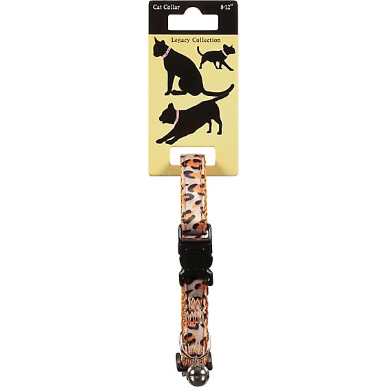 slide 1 of 1, Legacy Collection Cat Collar 8 To 12 Inch Leopard Print Card - Each, 1 ct
