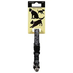Legacy Collection Cat Collar 8 To 12 Inch Black Zebra Print Card - Each