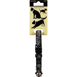 Legacy Collection Cat Collar 8 To 12 Inch Black Zebra Print Card - Each