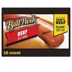 Ball Park Bun Size Beef Hot Dogs 16 Count