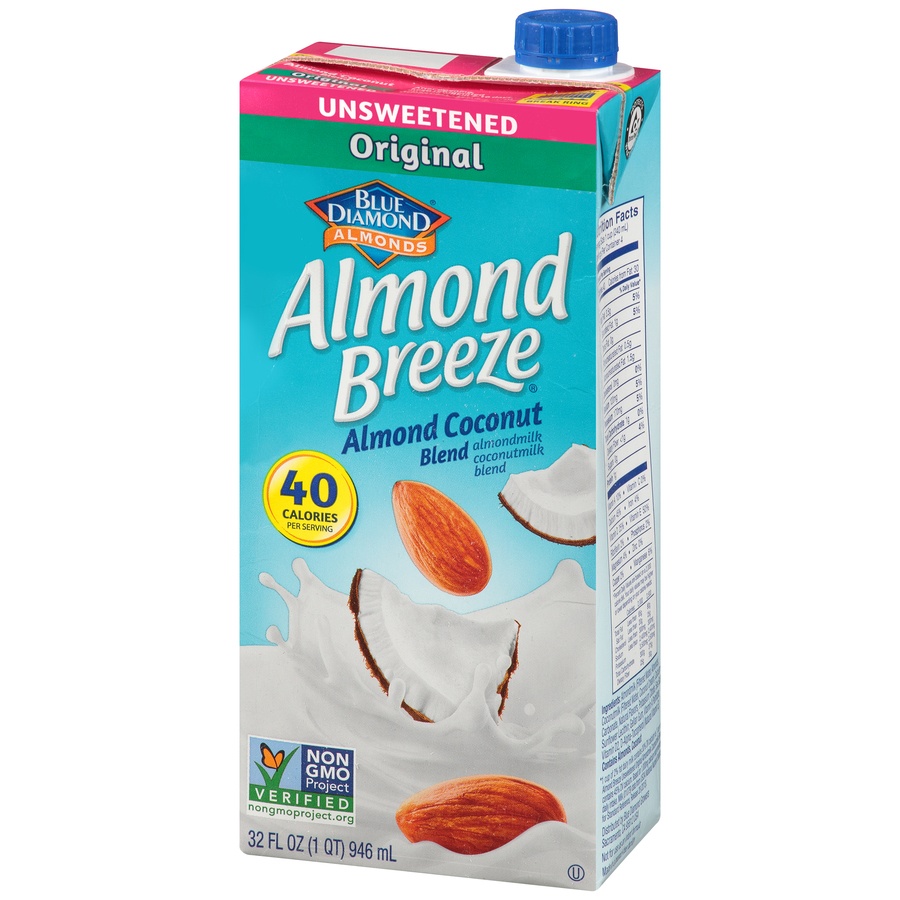 slide 3 of 8, Almond Breeze Unsweetened Coconut Original Shelf-Stable Almondmilk, 32 oz, 