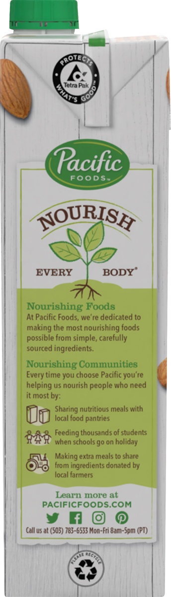 slide 7 of 9, Pacific Foods Organic Unsweetened Almond Original Plant-Based Beverage, 1 qt