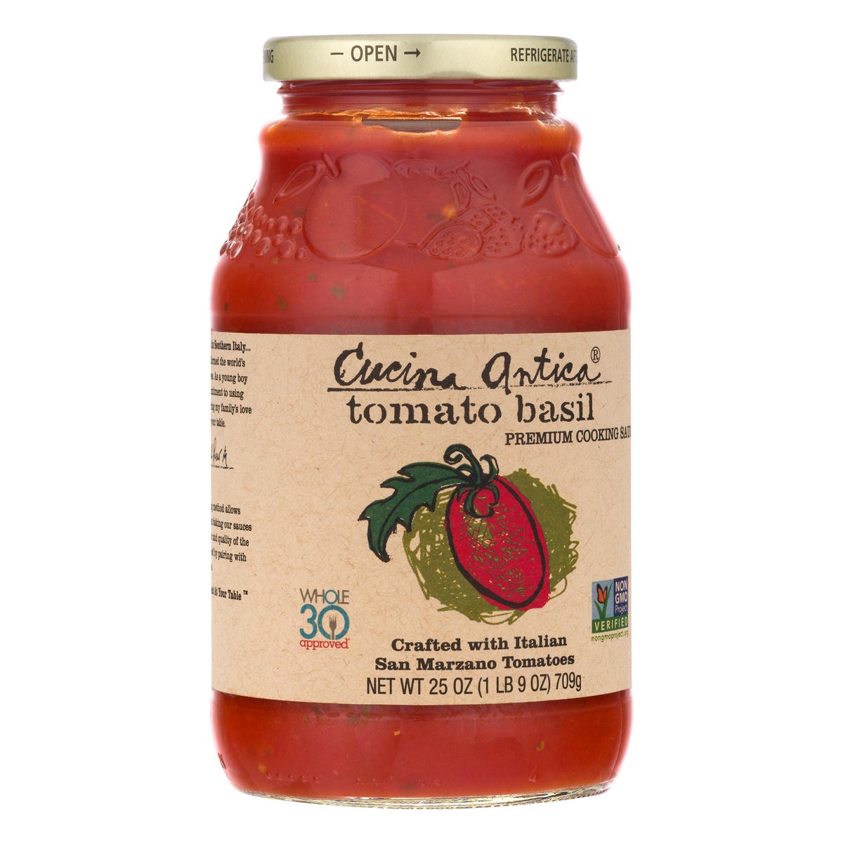 slide 2 of 10, Cucina Antica Tomato Basil Cooking Sauce, 25 oz