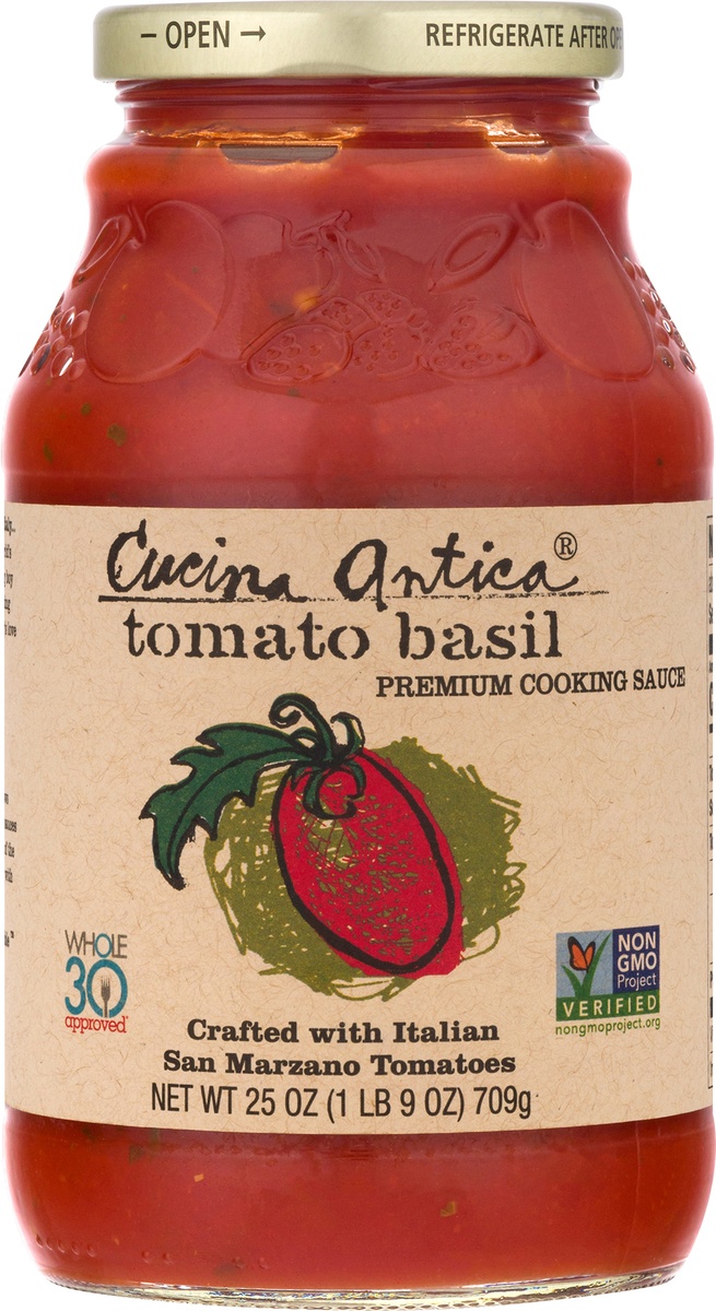 slide 9 of 10, Cucina Antica Tomato Basil Cooking Sauce, 25 oz