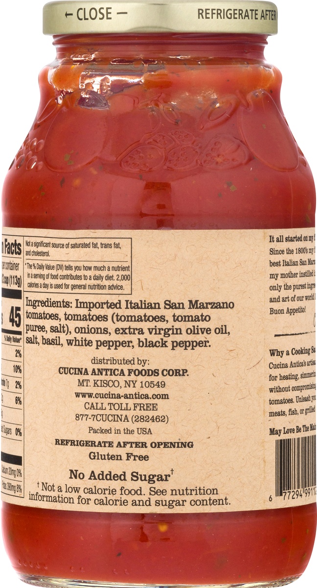 slide 10 of 10, Cucina Antica Tomato Basil Cooking Sauce, 25 oz