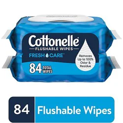 Cottonelle Fresh Care Flushable Wet Wipes Flip-Top Packs 42 Wipes Per Pack - 2 Count