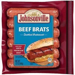 Johnsonville Smoked Fully Cooked Beef Brats 6 Links - 12 Oz