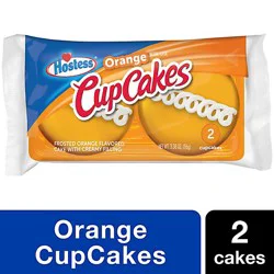 Hostess Orange Flavored Cupcakes Frosted Orange Cupcakes Single Serve 2 Count - 3.38 Oz