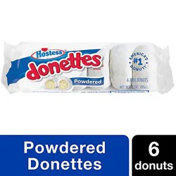 Hostess Donettes Powdered Sugar Donuts Single Serve 6 Count - 3 Oz