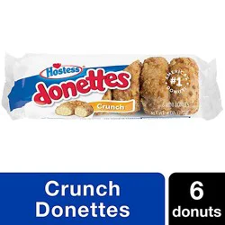 Hostess Donettes Crunch Donuts Single Serve - 6 - 4 Oz
