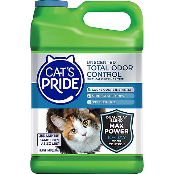slide 1 of 1, Cats Pride Cat Multi Clumping Litter Unscented Total Odor Control - 15 Lb, 15 lb