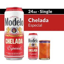 Modelo Chelada Especial Mexican Import Flavored Beer 3.5% Abv Can - 24 Fl. Oz.