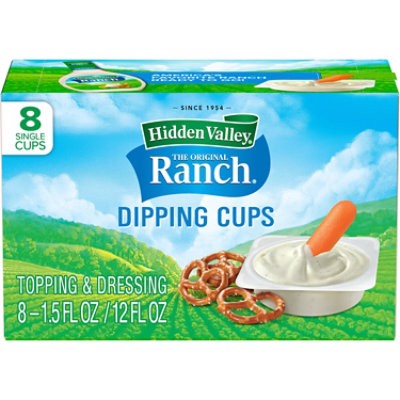 slide 1 of 1, Hidden Valley Original Ranch Salad Dressing To Go Cups - 8-1.5 Oz, 8 ct; 1.5 fl oz