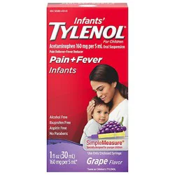 Tylenol Infants Drops Acetaminophen Suspension Grape Flavor - 1 Fl. Oz.