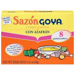 Goya Sazon Seasoning Con Azafran Box 8 Count - 1.41 Oz