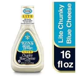 Kens Steak House Dressing Lite Chunky Blue Cheese - 16 Fl. Oz.