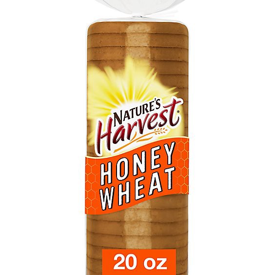 slide 1 of 5, Nature's Harvest Honey Wheat Bread - 20 Oz, 20 oz