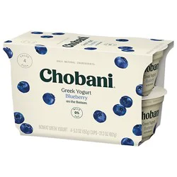 Chobani Non-Fat On The Bottom Blueberry Greek Yogurt - 4-5.3 Oz