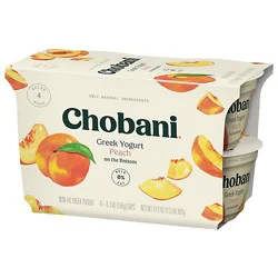 Chobani Non-Fat Peach On The Bottom Greek Yogurt - 4-5.3 Oz