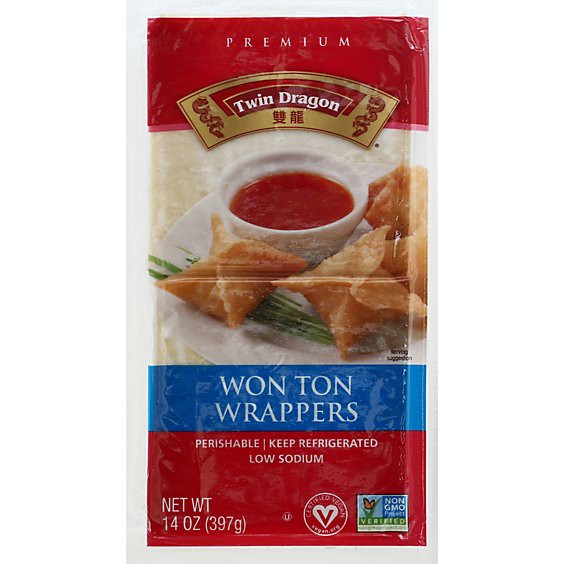 slide 1 of 1, Twin Dragon All Natural Wrappers Won Ton - 14 Oz, 14 oz