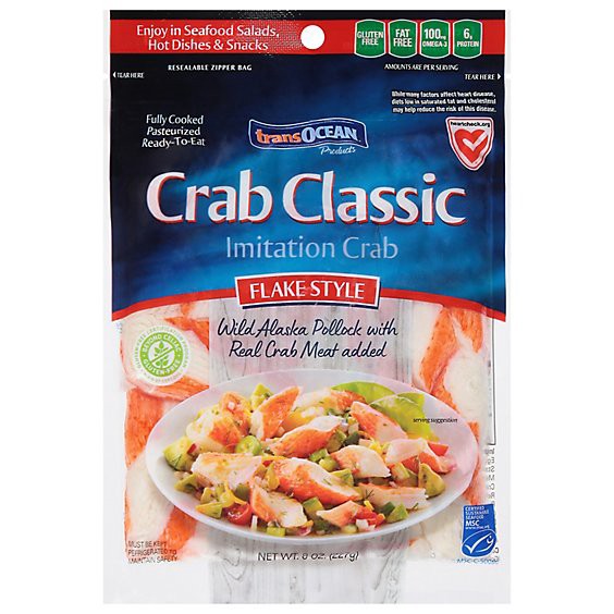 slide 1 of 1, Trans Ocean Crab Classic Flake Style - 8 Oz, 8 oz