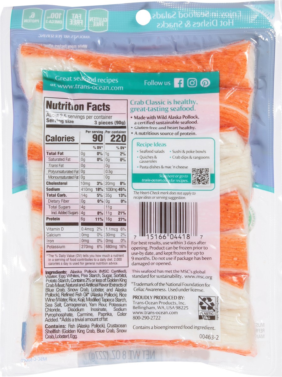 slide 12 of 12, Trans Ocean Crab Classic Leg Style - 8 Oz, 8 oz