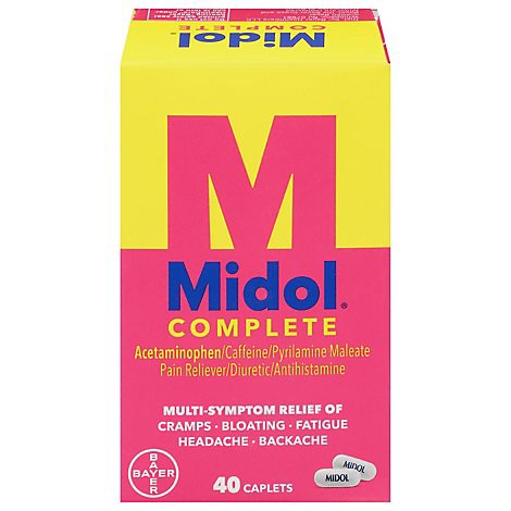 slide 1 of 1, Midol Complete Pain Reliever Maximum Strength Caplets - 40 Count, 40 ct