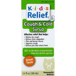 Homeolab Kids Relief Cough And Cold Fruit Syrup - 3.4 Fl. Oz.