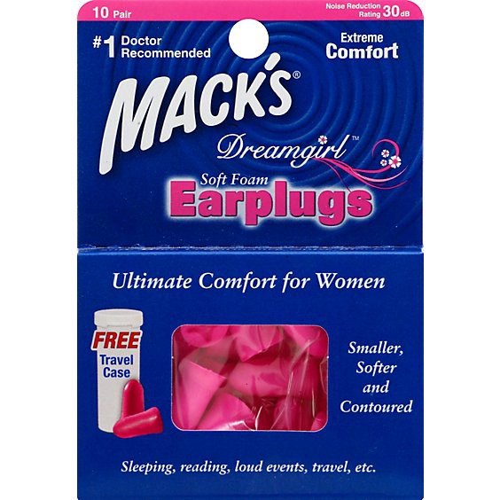 slide 1 of 1, Macks Earplugs Dreamgirl Soft Foam - 10 Count, 1 fl oz