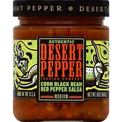 Desert Pepper Salsa Corn Black Bean Red Pepper Medium Jar - 16 Oz