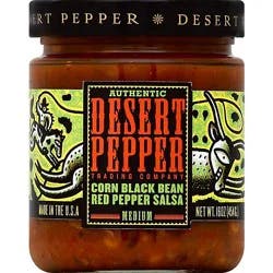 Desert Pepper Salsa Corn Black Bean Red Pepper Medium Jar - 16 Oz