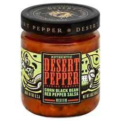 Desert Pepper Salsa Corn Black Bean Red Pepper Medium Jar - 16 Oz