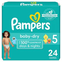 Pampers Baby Size 5 Dry Diapers - 24 Count