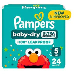 Pampers Baby Size 5 Dry Diapers - 24 Count