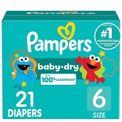 Pampers Baby Size 6 Dry Diapers - 21 Count